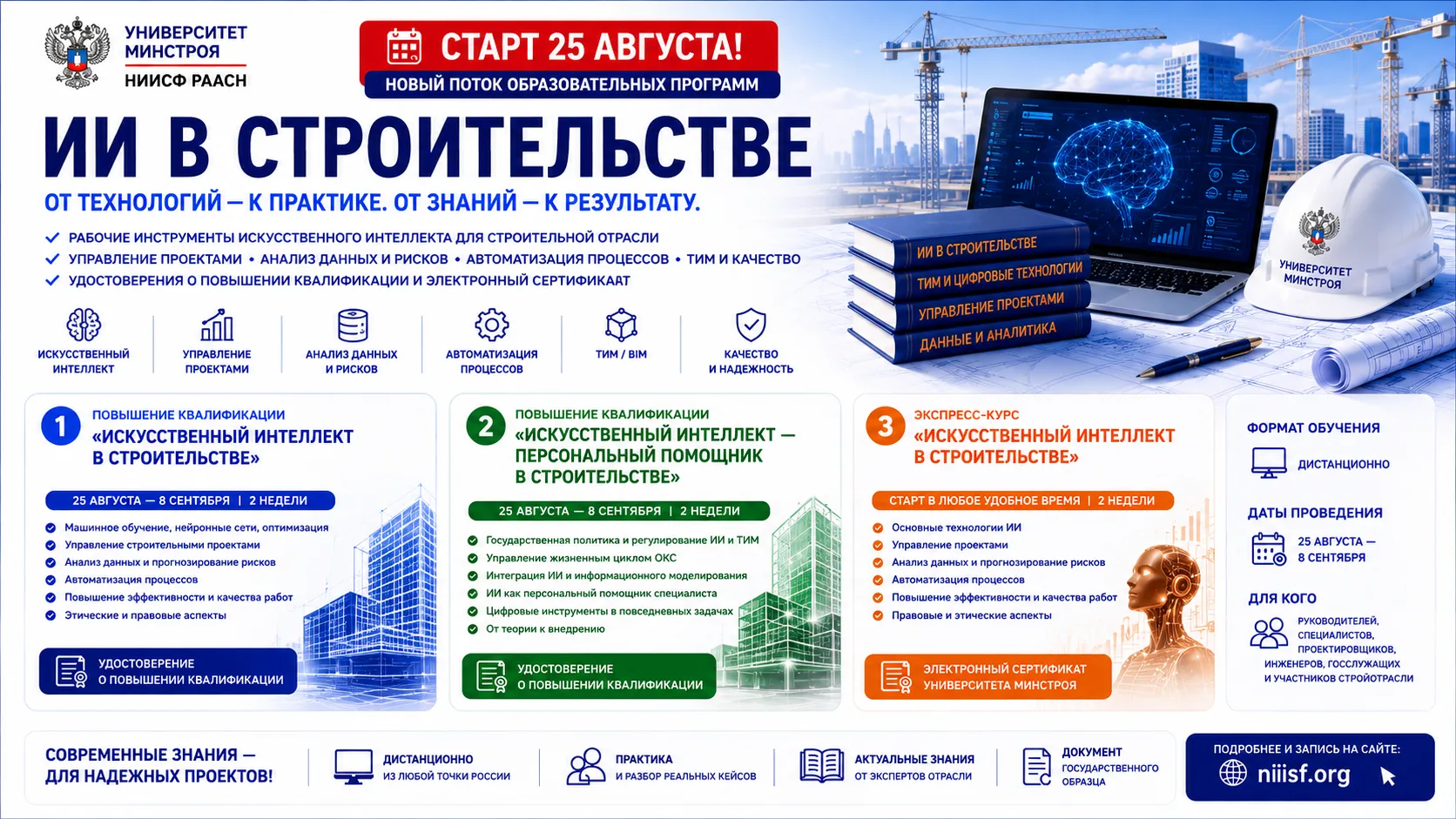 🆙 ИИ КАК РАБОЧИЙ ИНСТРУМЕНТ: НОВЫЙ ПОТОК УНИВЕРСИТЕТА МИНСТРОЯ СТАРТУЕТ 25 АВГУСТА