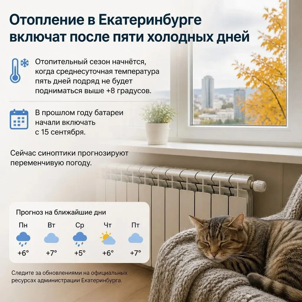 🏠 Отопление в Екатеринбурге включат после пяти холодных дней
