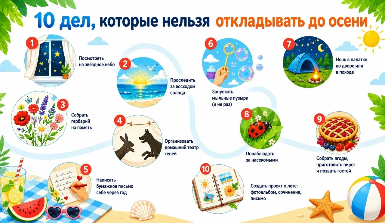 🌼 А сколько пунктов из этого списка уже есть в вашем багаже воспоминаний?