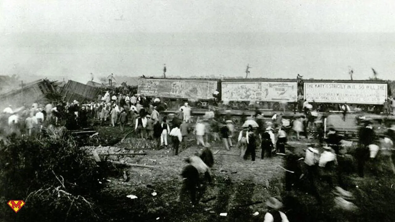 Катастрофа, которая стала развлечением

В 1896 году железнодорожная компания Missouri–Kansas–Texas R