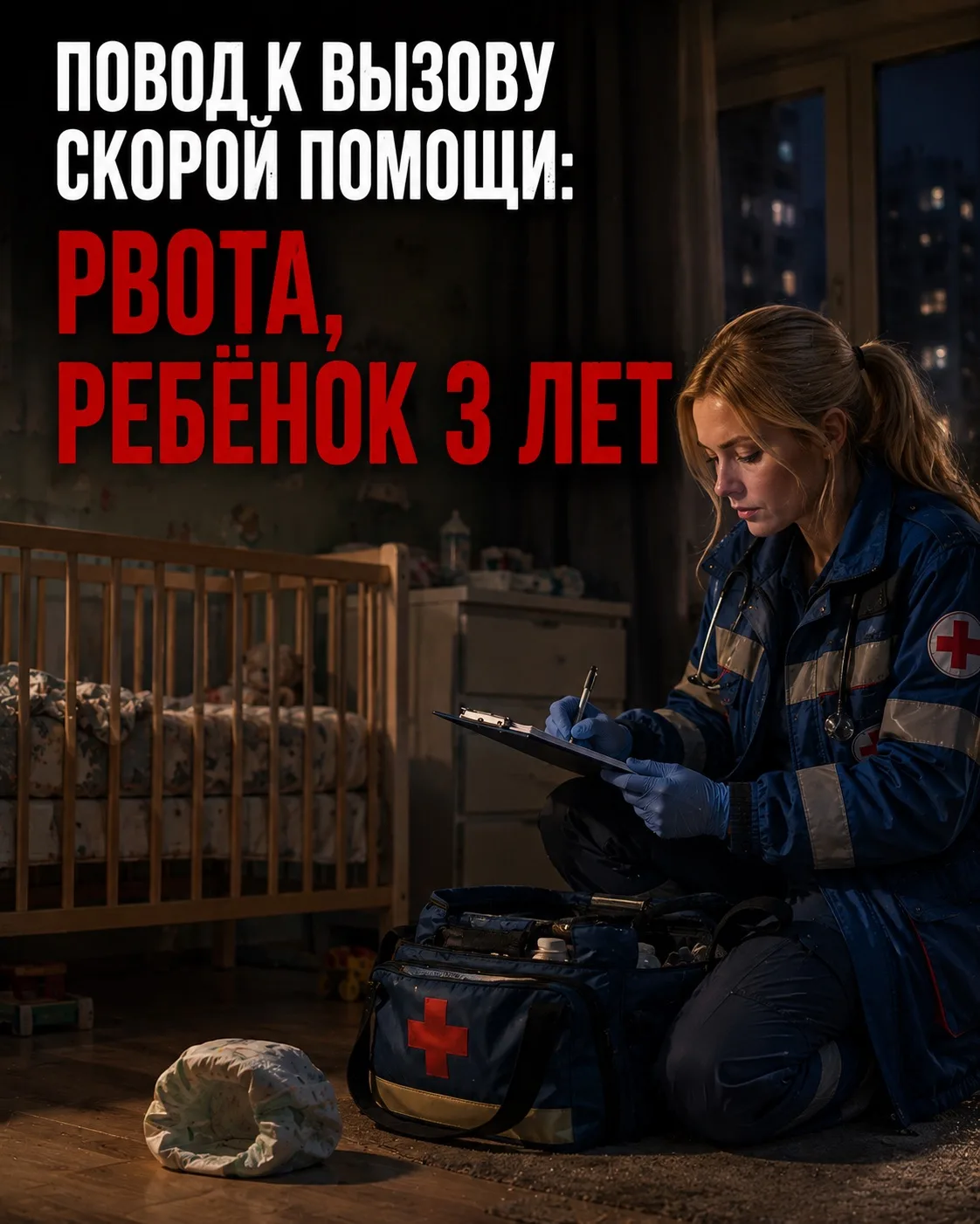 Повод к вызову скорой помощи: рвота, ребёнок в районе 3 лет.