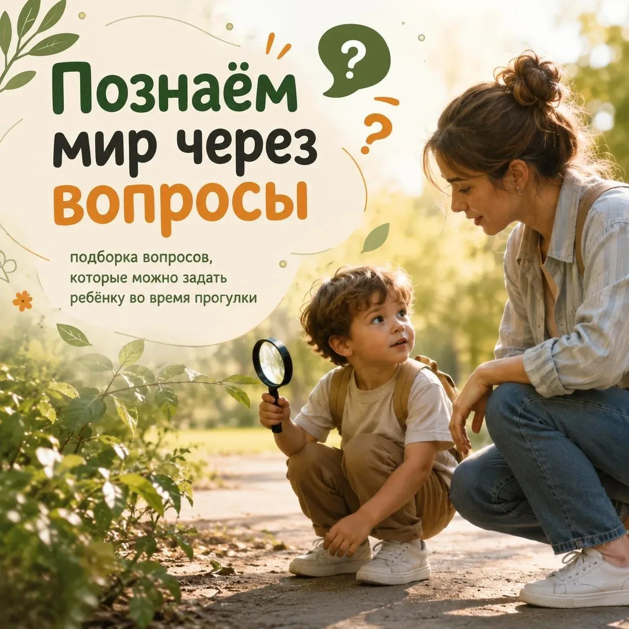 ✅Прогулка — отличный повод поговорить с ребёнком и вместе обратить внимание на то, что ...