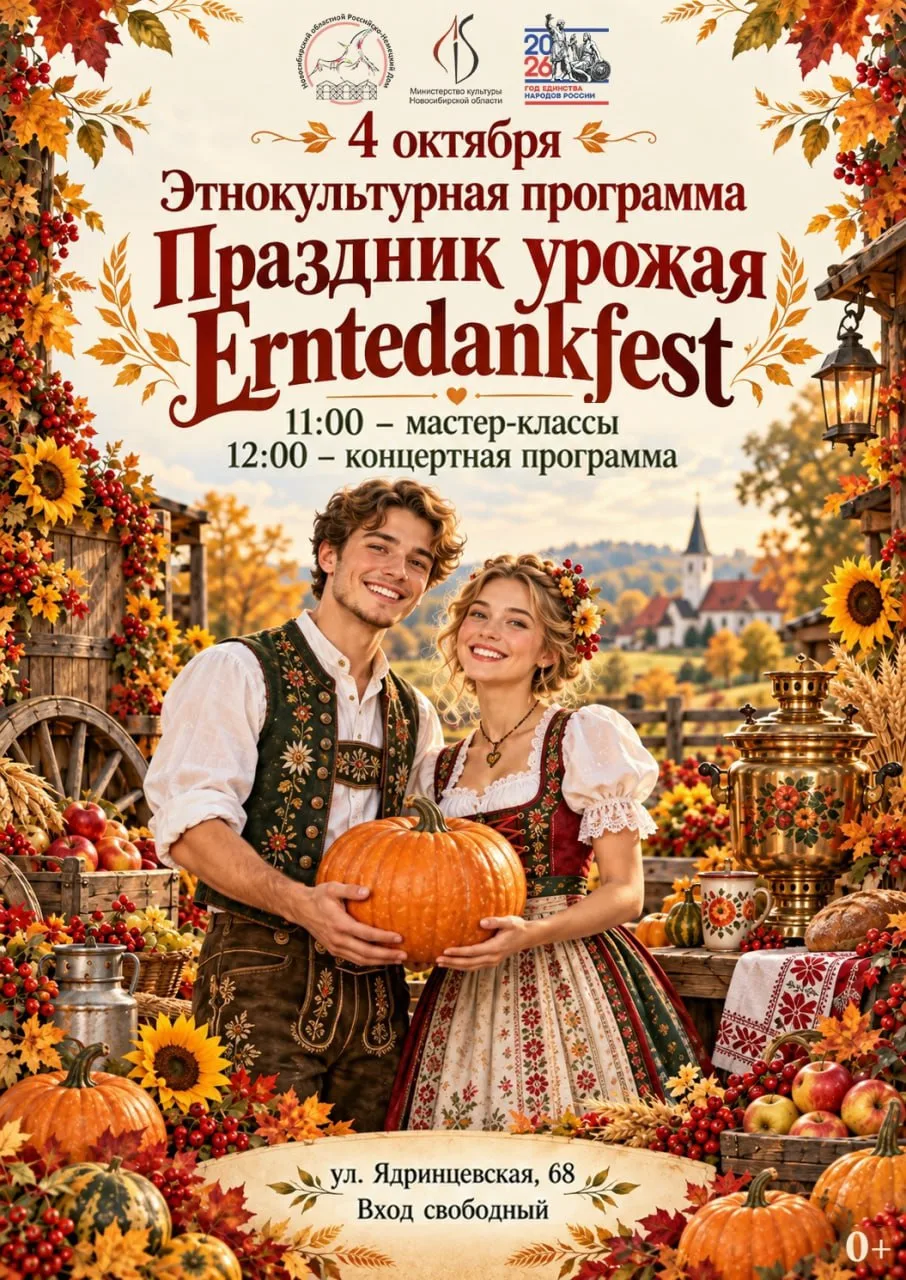 🍂 Этнокультурная программа «Праздник урожая Erntedankfest» в Российско-Немецком доме