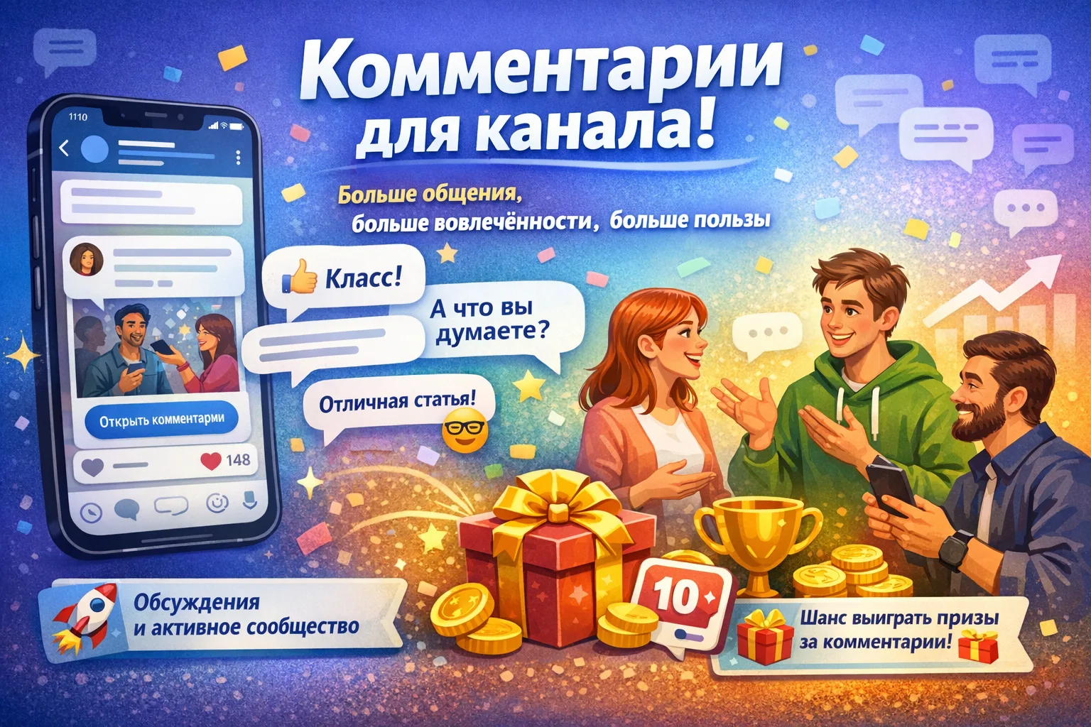 # 💬 Комментарии для канала — больше общения, больше вовлечённости, больше пользы

Для админов канал