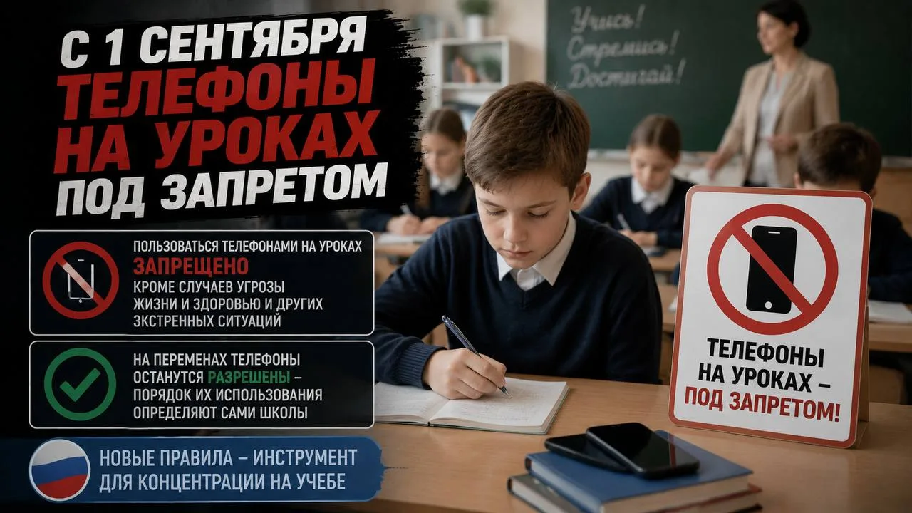 📚 С 1 сентября телефоны на уроках в российских школах будут под запретом
