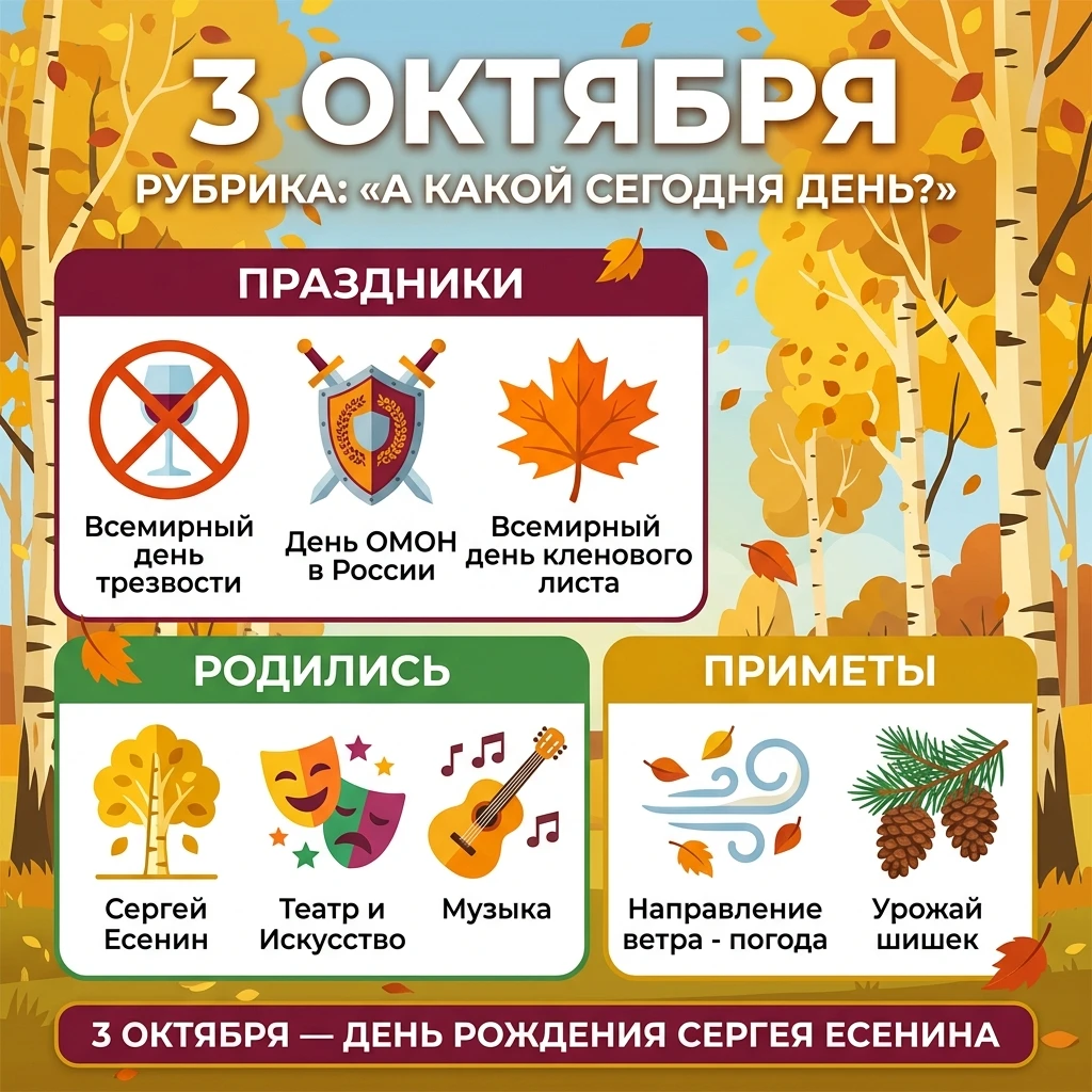 📅 А какой сегодня день? 3 октября 2026