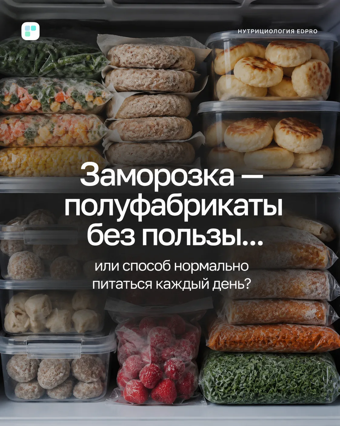 ❄️ Заморозка — полезная еда для занятых, а не для ленивых

Многие пытаются наладить питание, но это 