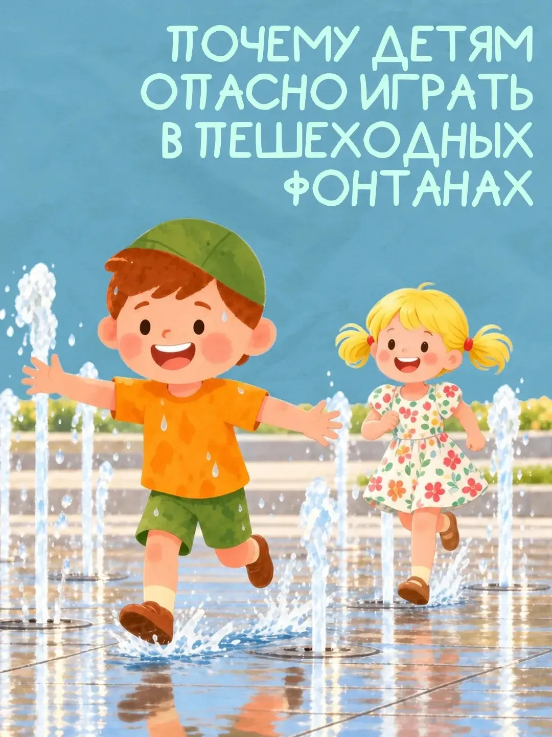 В жаркую погоду пешеходные фонтаны становятся главным магнитом для детей. Малыши обожаю...