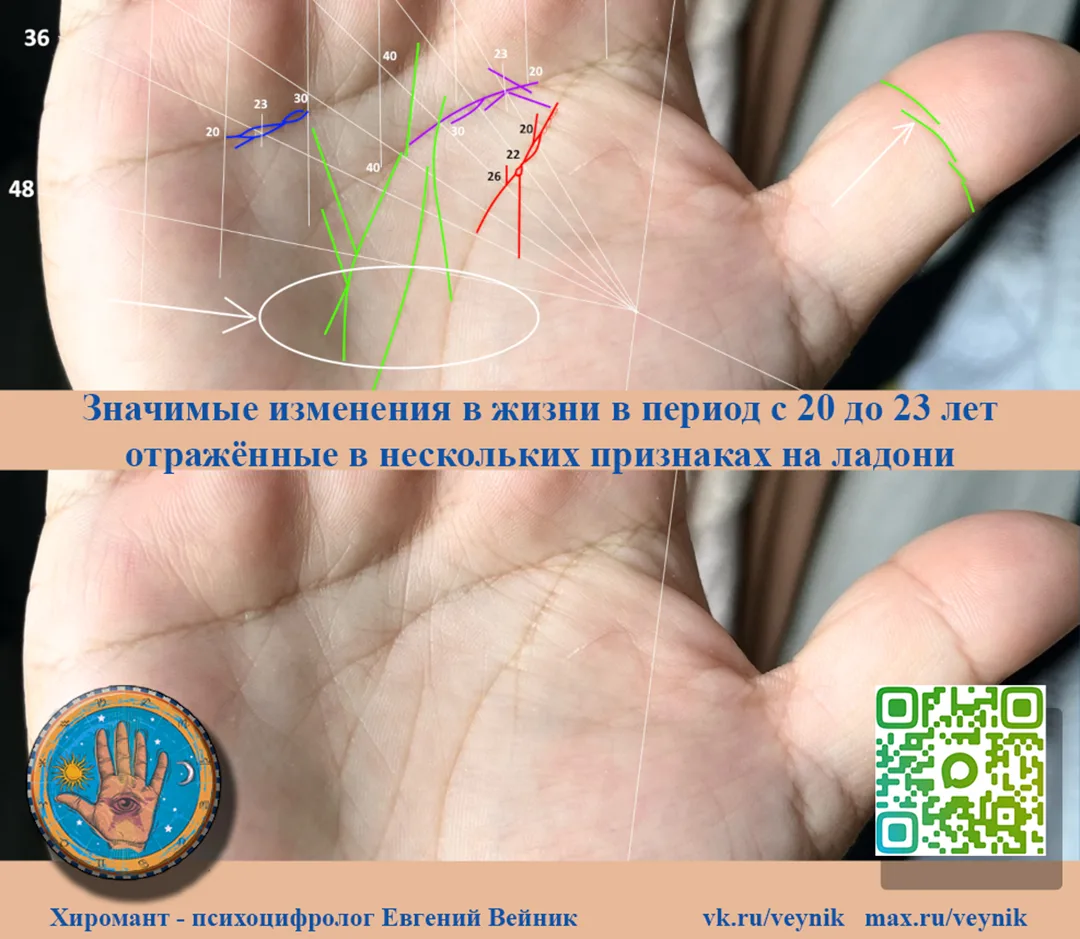 🖐 Когда перемены видны сразу на нескольких линиях ладони 🖐