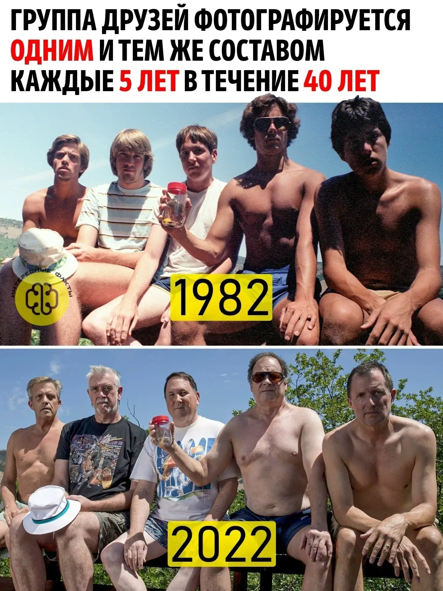 В 1982 году пятеро друзей из Калифорнии сделали совместную фотографию во время отдыха. Тогда они дог