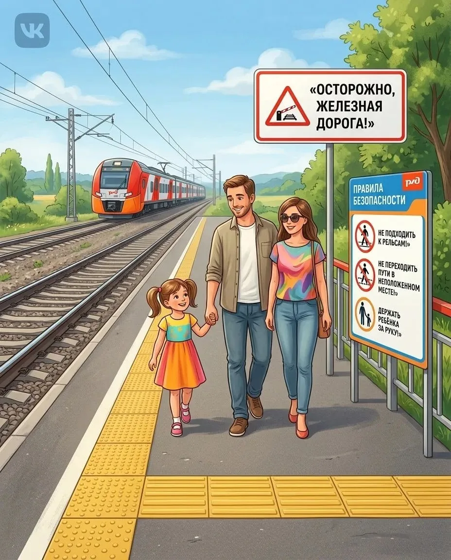 🚂 «Железная дорога — не место для игр»: памятка для родителей дошкольников
☝ Уважаемые родители!
🛤