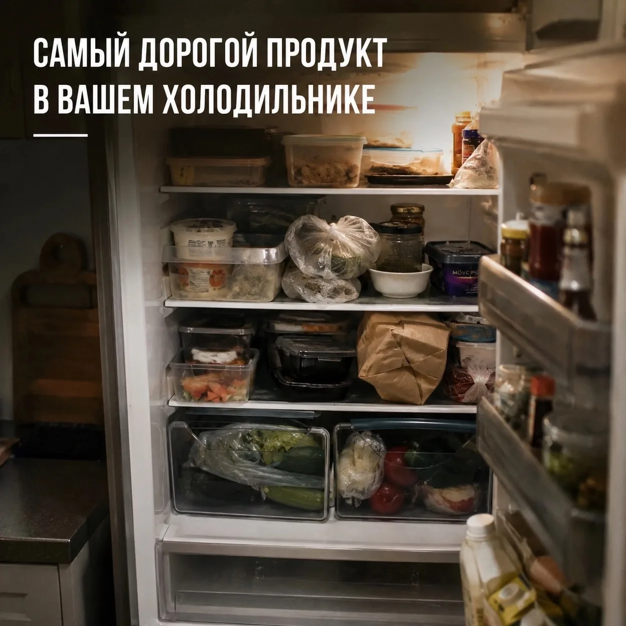 Проведите сегодня маленький эксперимент.

Откройте холодильник.

И найдите продукты, которые вы купи