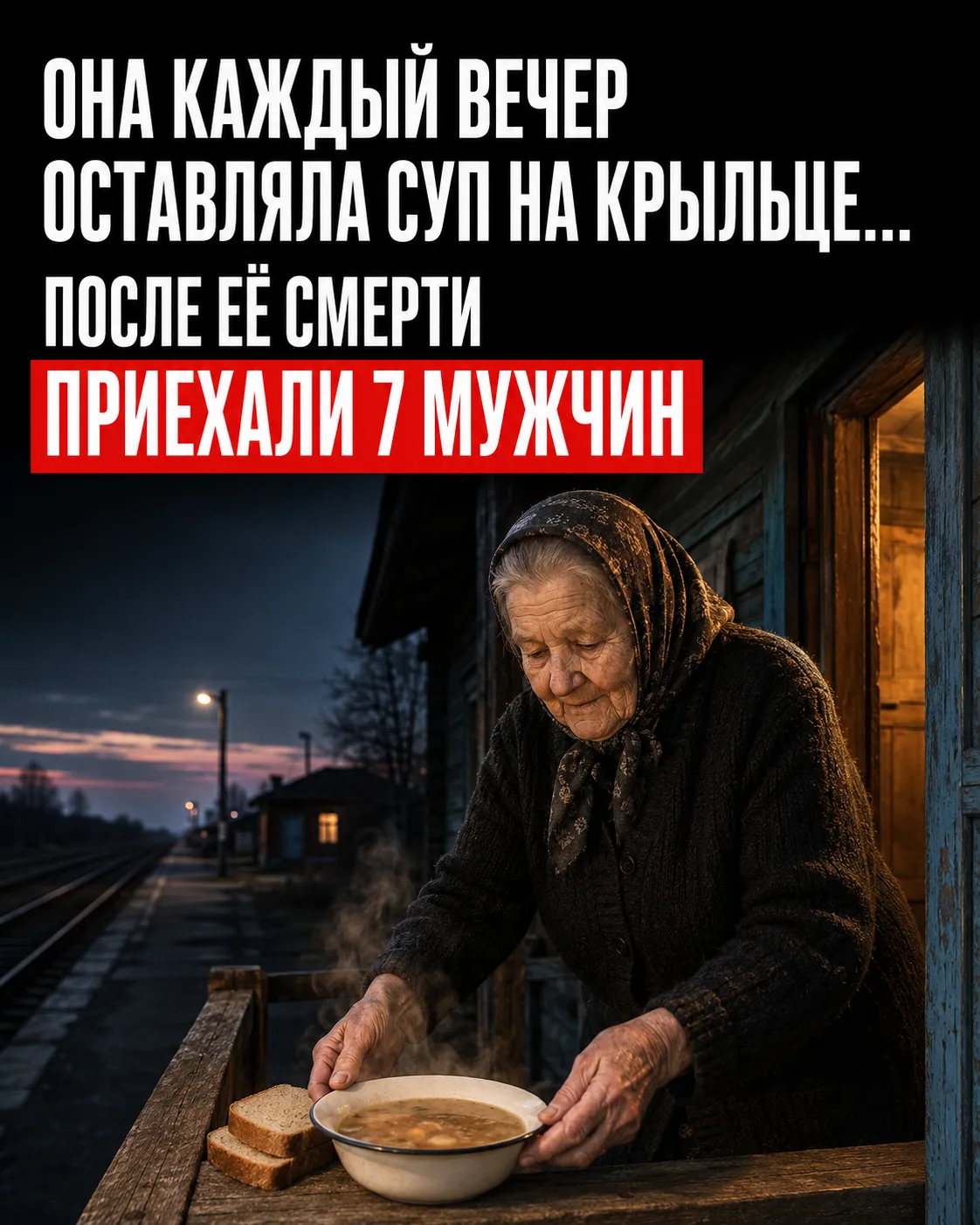«Старуха совсем из ума выжила — каждый вечер ставит на крыльцо тарелку супа», — смеялис...