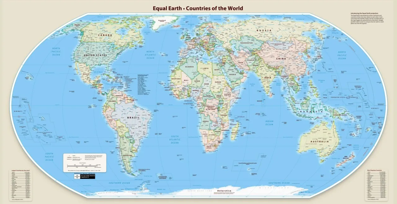 В пятницу ООН проголосовала за принятие картографической проекции Equal Earth. «За» рез...