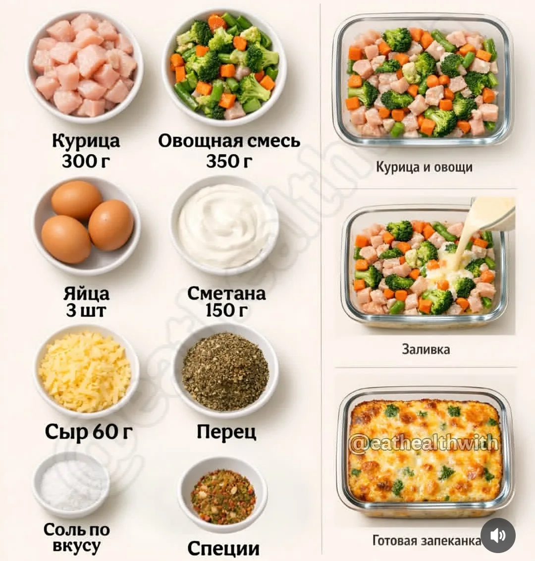 Запеканка для правильного питания💖
