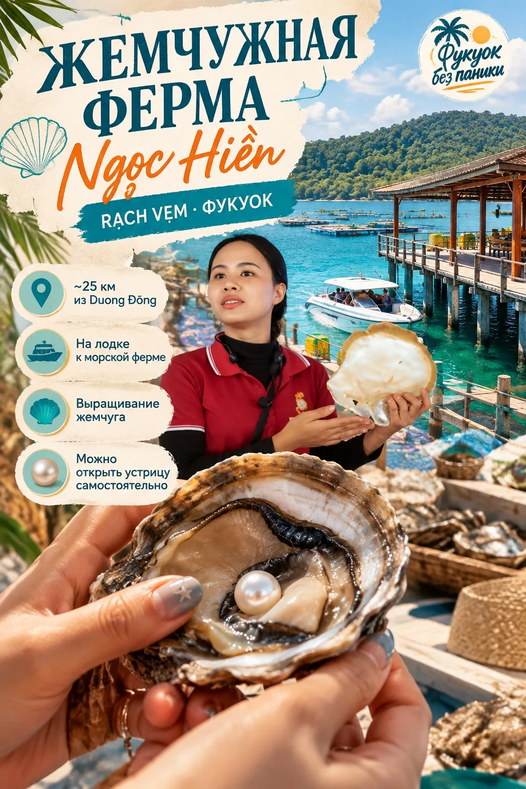 🦪 Жемчужная ферма Ngọc Hiền на Фукуоке: как попасть самостоятельно и что нужно знать