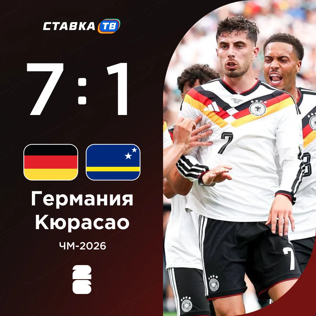 Германия уничтожила Кюрасао 💪

Однако не обошлось без неожиданностей: к 21-й минуте счет был 1:1.