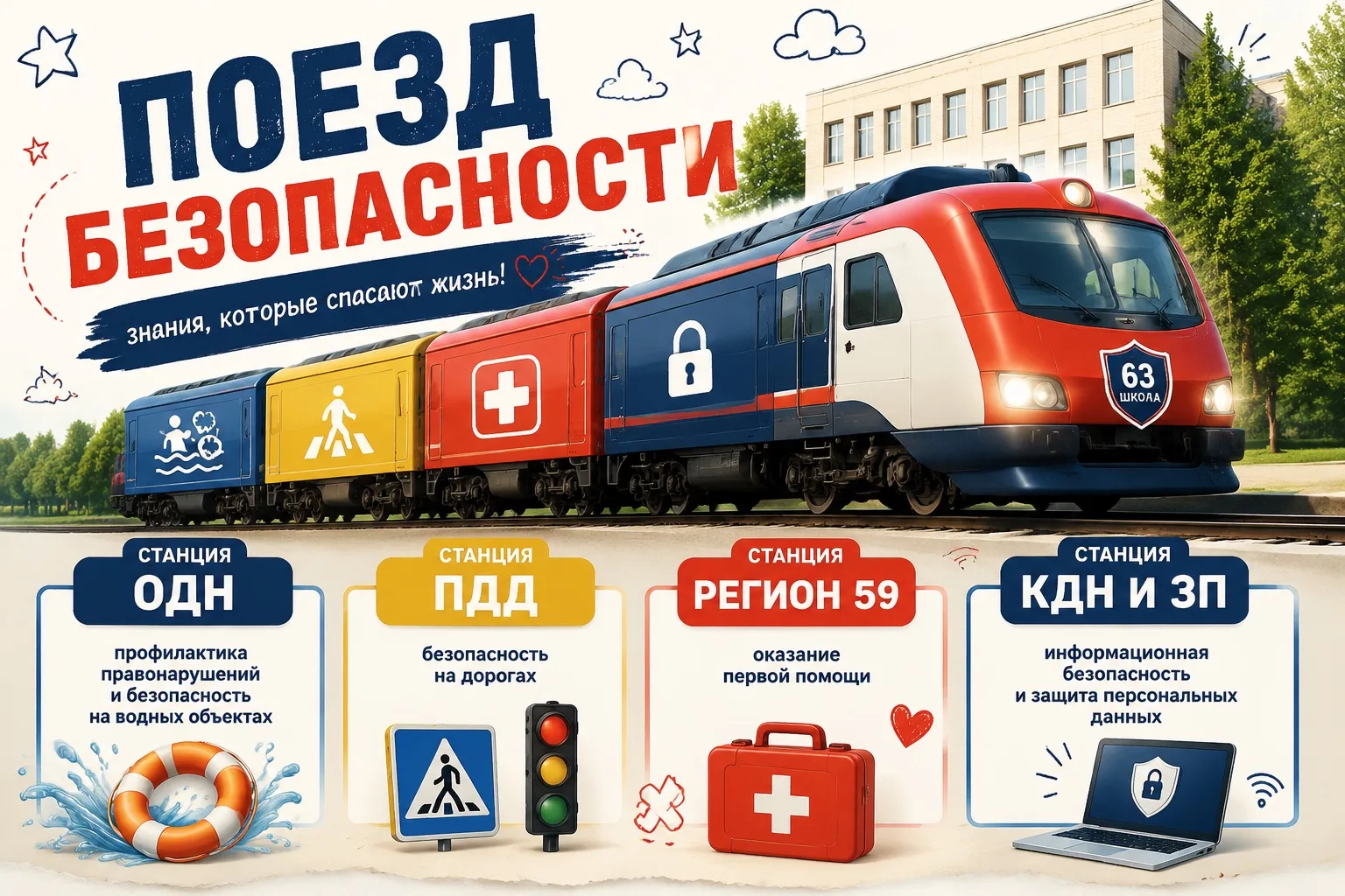 🚆 Сегодня в нашей школе прошёл «Поезд безопасности»!