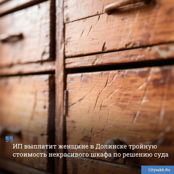 🫠 ИП в Долинске сделал женщине некрасивый шкаф с царапинами. И теперь вернет ей стоимость работы, шт