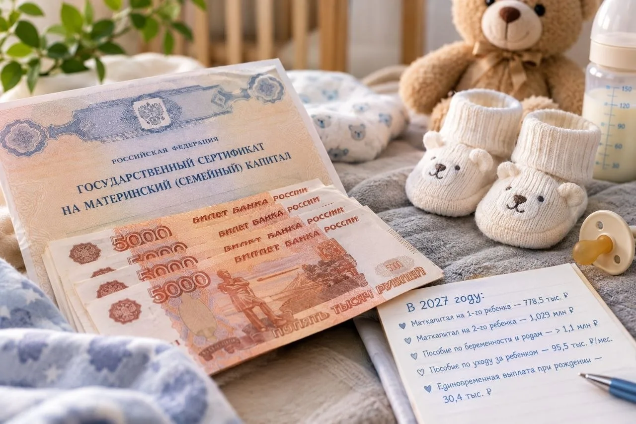 ⚡️ Маткапитал на второго ребёнка в 2027 году превысит 1 млн рублей