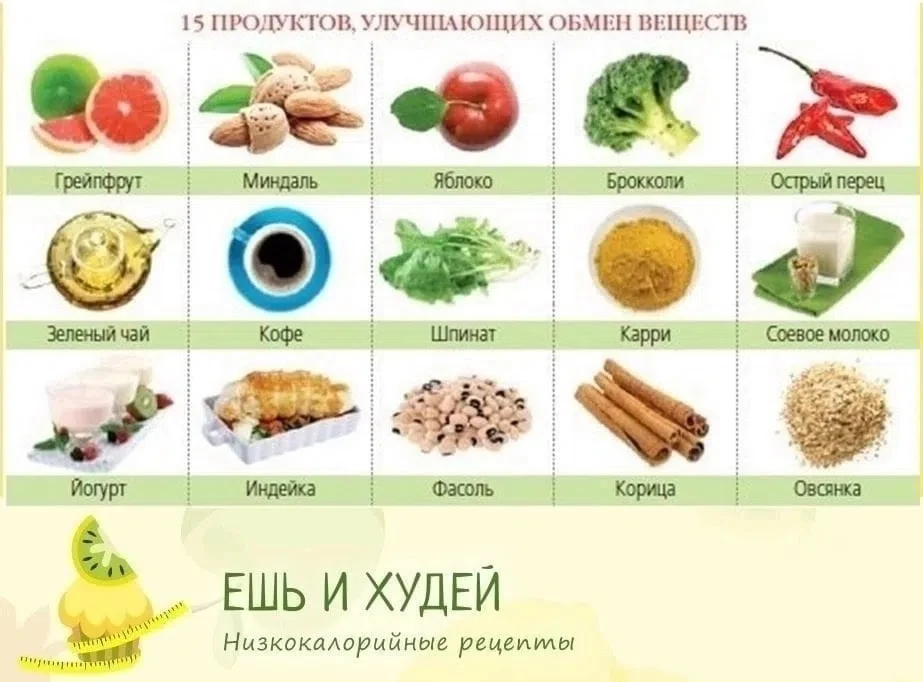 Топ-15 продуктов для улучшения метаболизма