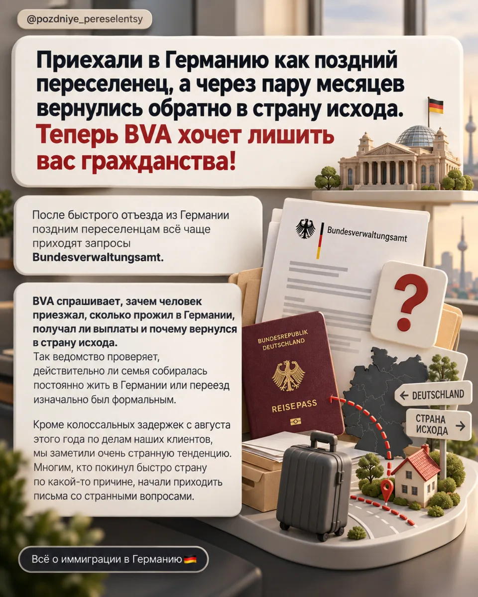 🇩🇪 Быстро вернулись из Германии после получения документов? BVA может проверить, было...