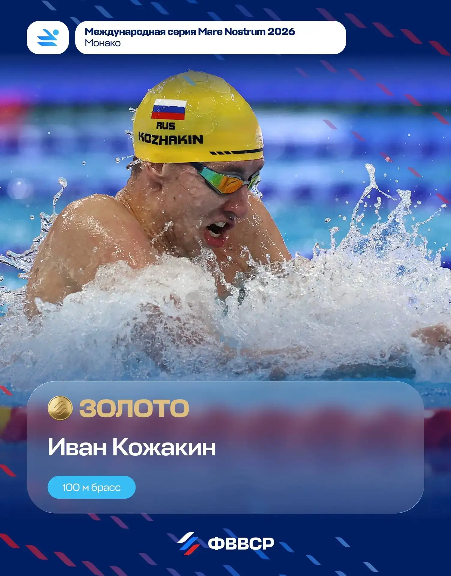 Магаданский пловец Иван Кожакин стал двукратным победителем первого этапа Mare Nostrum 2026 в Монако