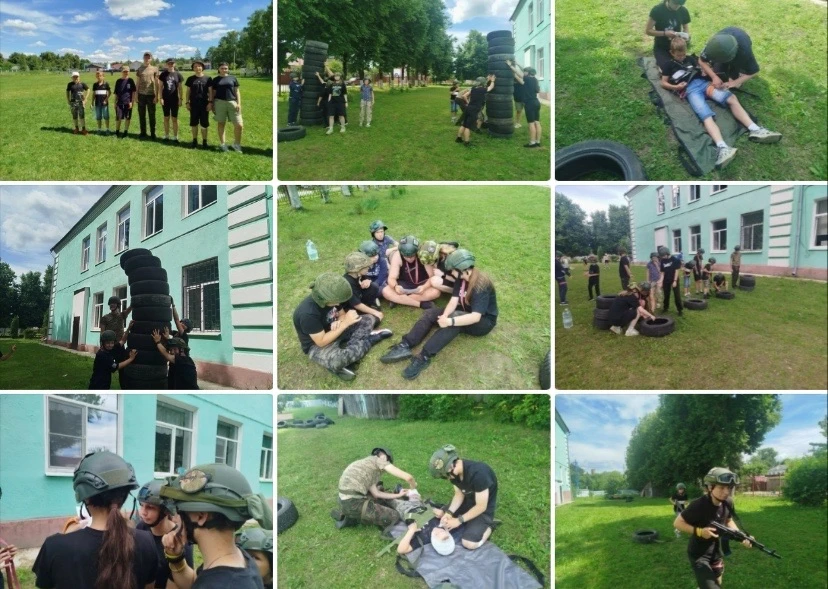 У юнармейцев в летнем оздоровительном лагере после зарядки
✅завтрак🍲
✅силовая тренировка 💪 
✅занят