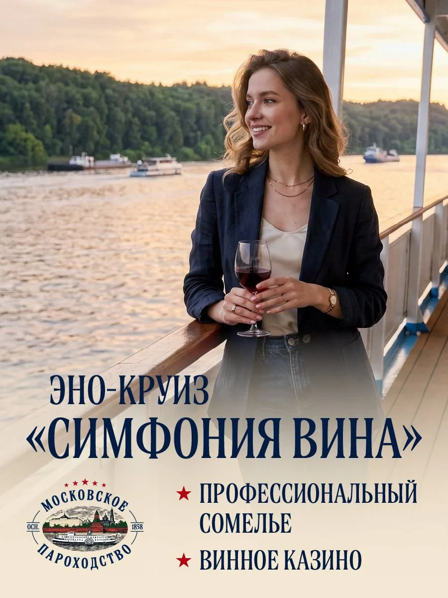 🍷Эно-круиз «Симфония вина» на борту теплоходов — позвольте бокалу вина раскрыть перед вами палитру 
