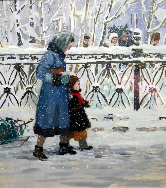 🎄Новый год в картинах русских художников  🍊 Николай Витинг. Снежок идёт 🍊Татьяна Еремина. Преднового