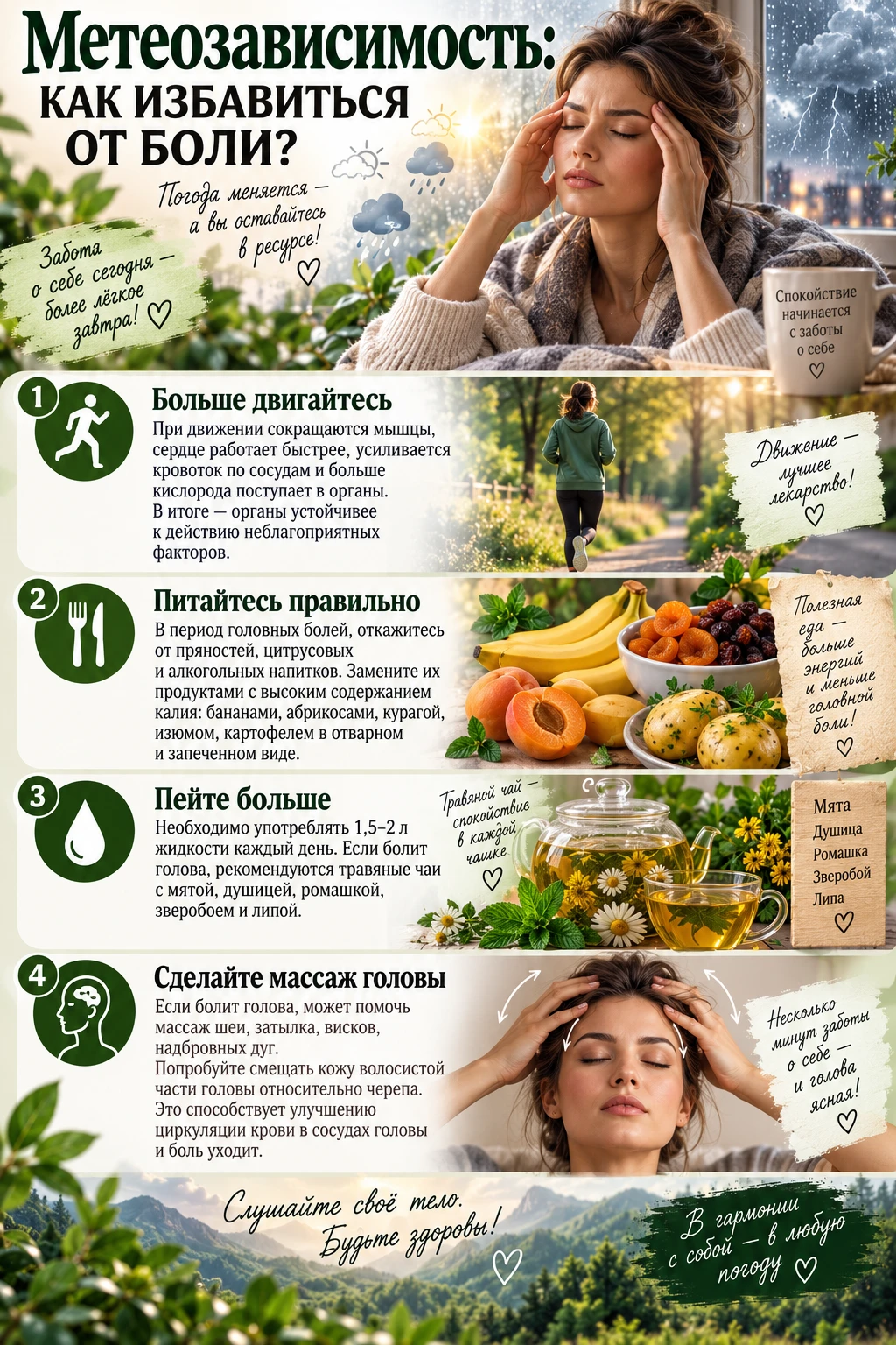 Метеозависимость: как избавиться от боли?☝️