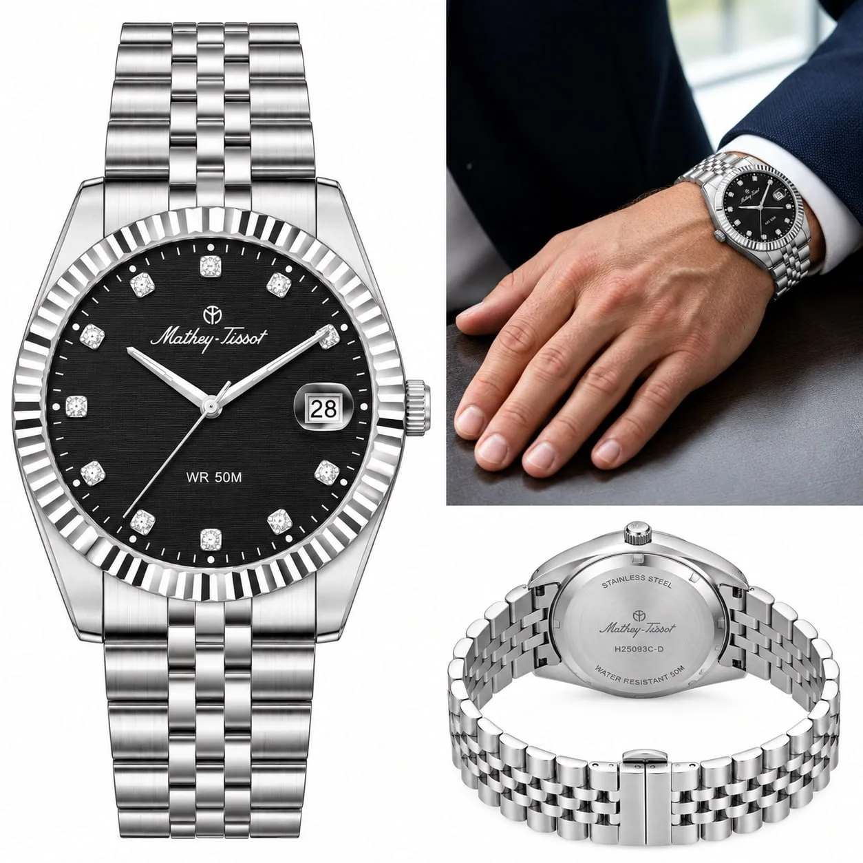 Мужские часы Mathey-Tissot Quartz Black Dial