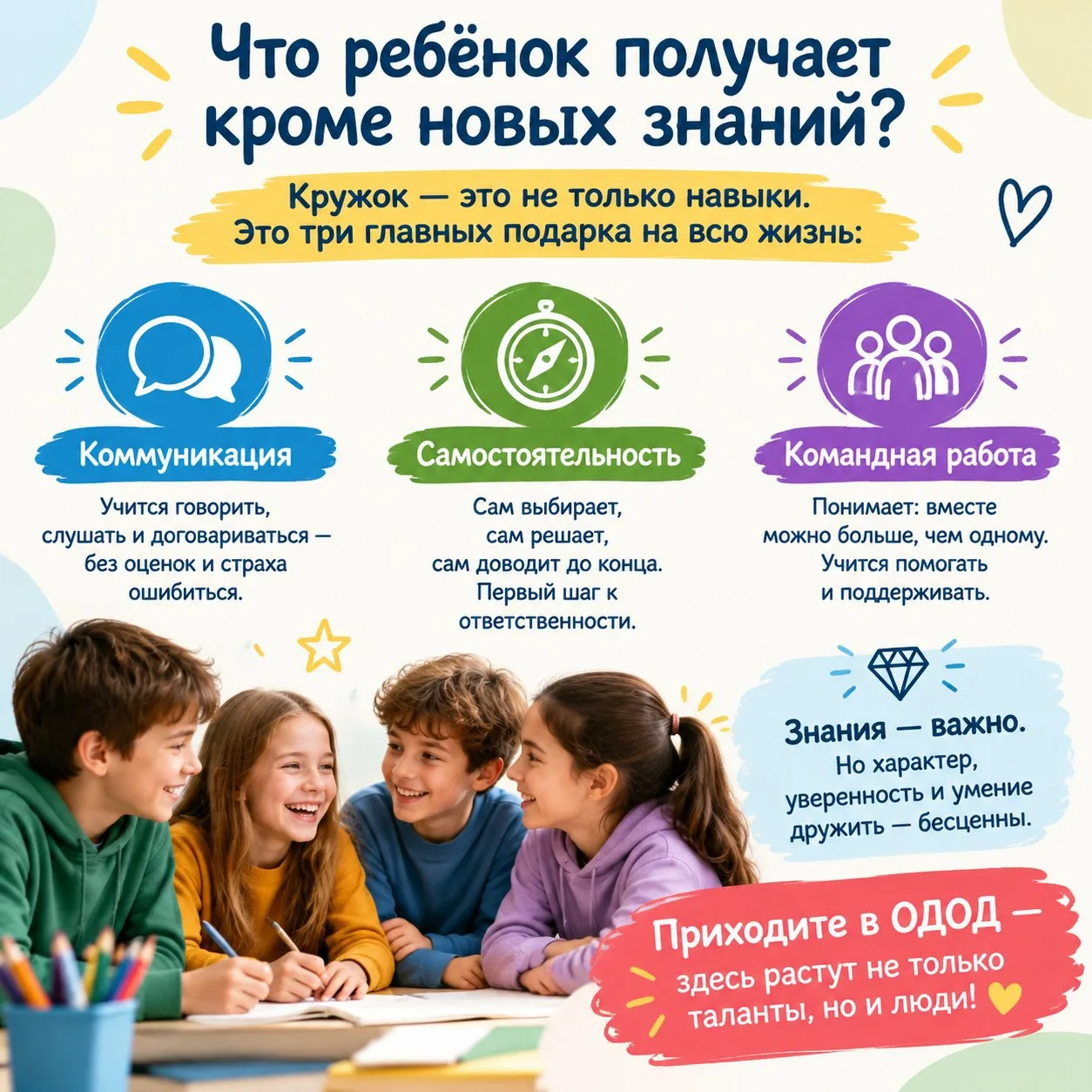 «Что ребёнок получает кроме новых знаний?»