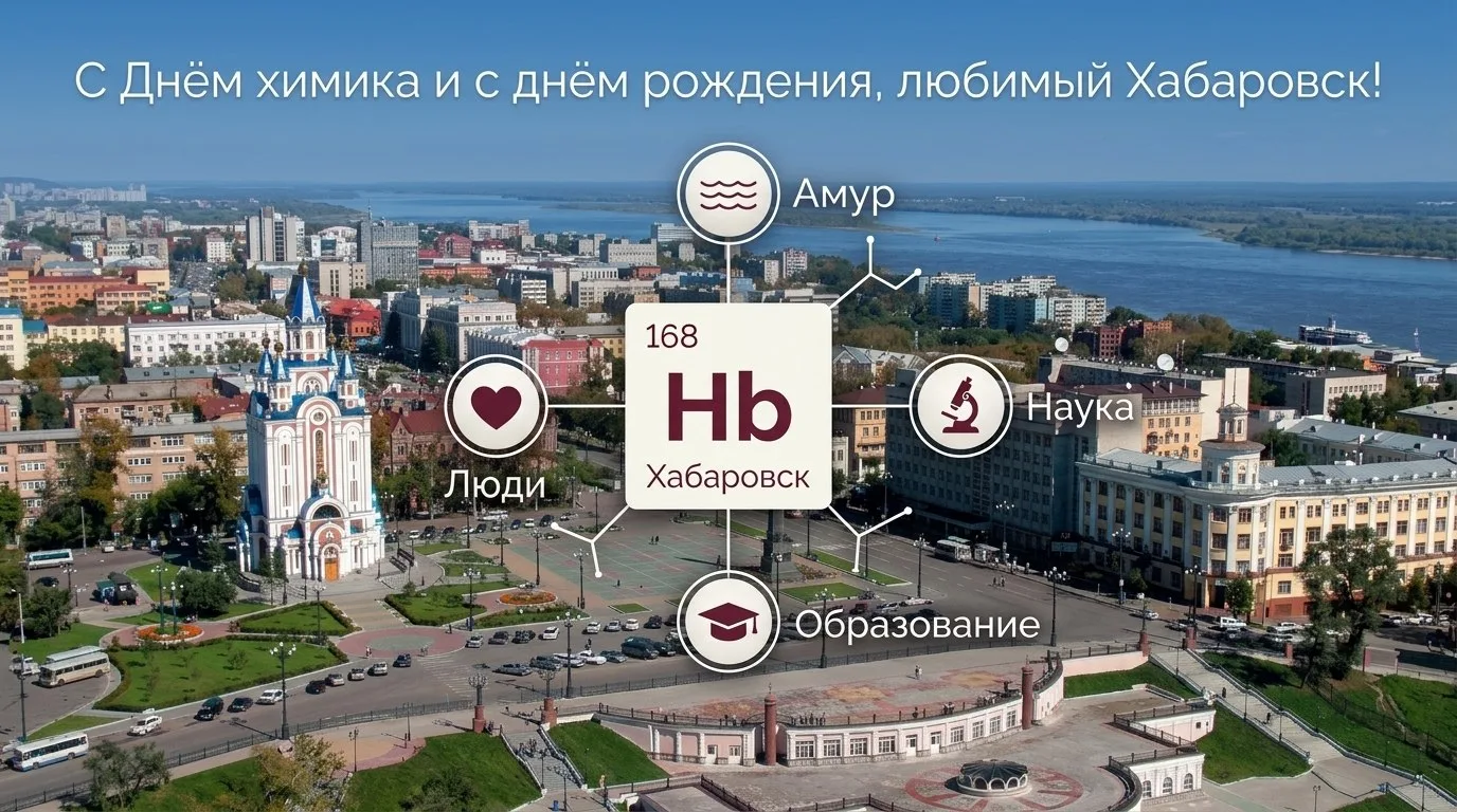 🎉 Сегодня мы отмечаем два замечательных праздника — День химика и День города Хабаровска!