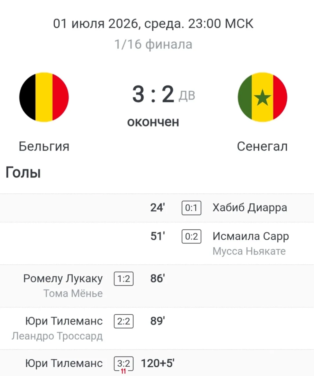 Чемпионат Мира 2026 Плей-офф 1/16 финала