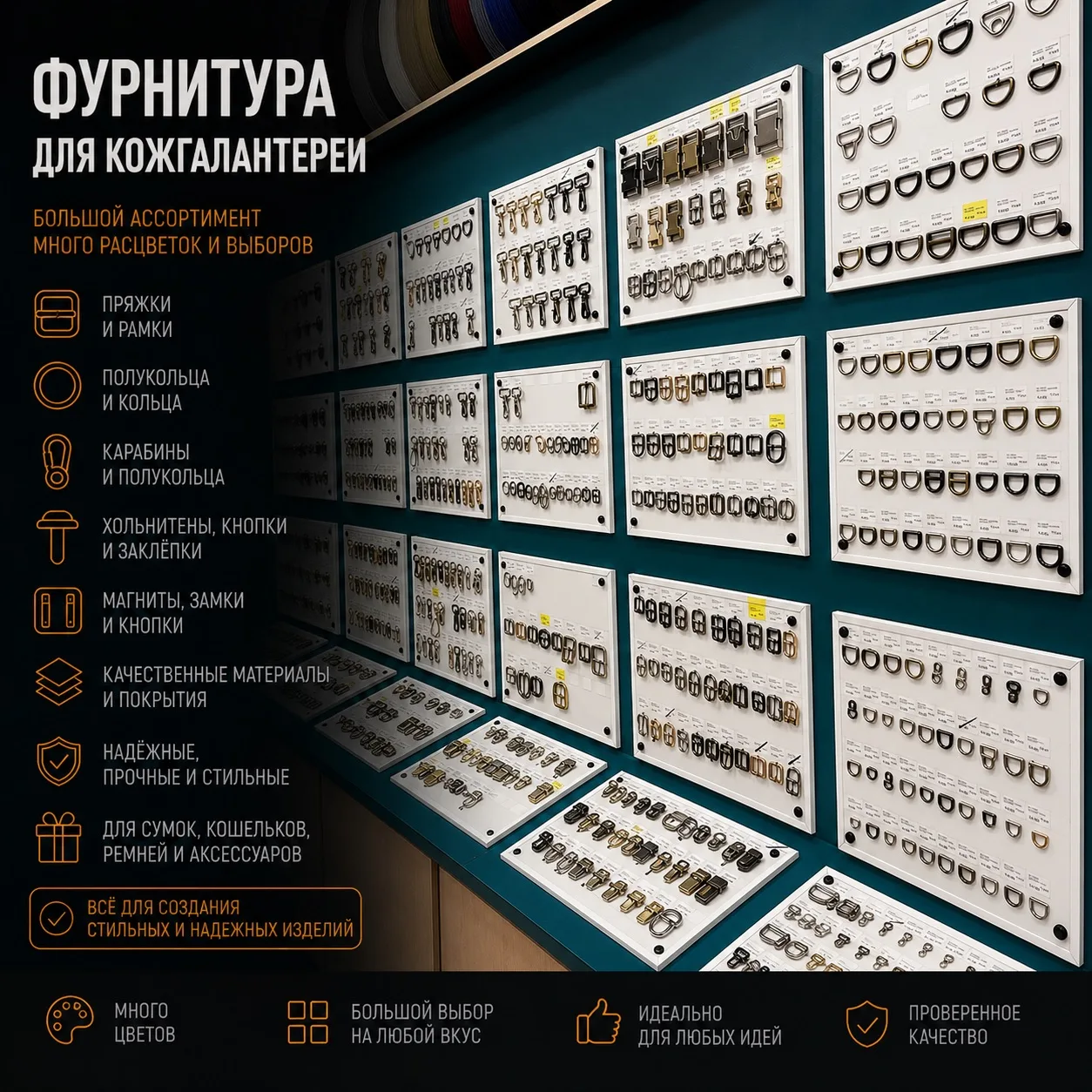 Фурнитура для кожгалантереи в наличии 👜✨