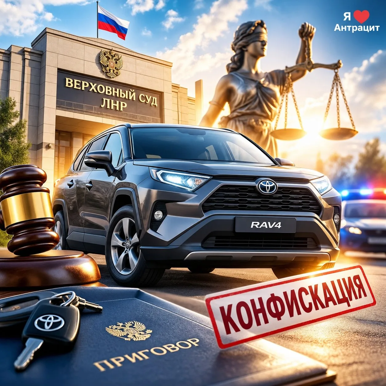 🚗⚖️ Верховный Суд ЛНР подтвердил конфискацию автомобиля «TOYOTA RAV4»