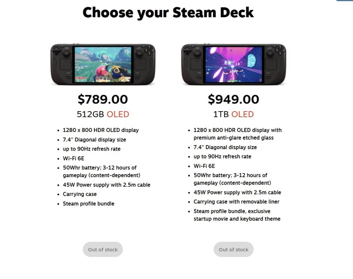 Цены Steam Deck в США подлетели на ~45%

• 1TB OLED $649 -> $949
• 512GB OLED $549 -> $789

Чувствую