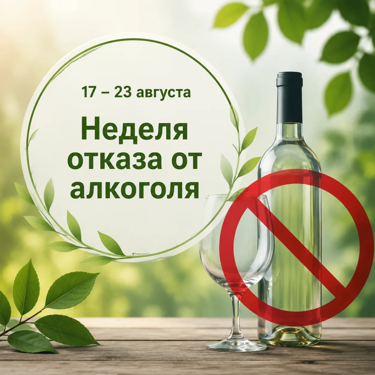 17–23 августа — Неделя отказа от алкоголя!