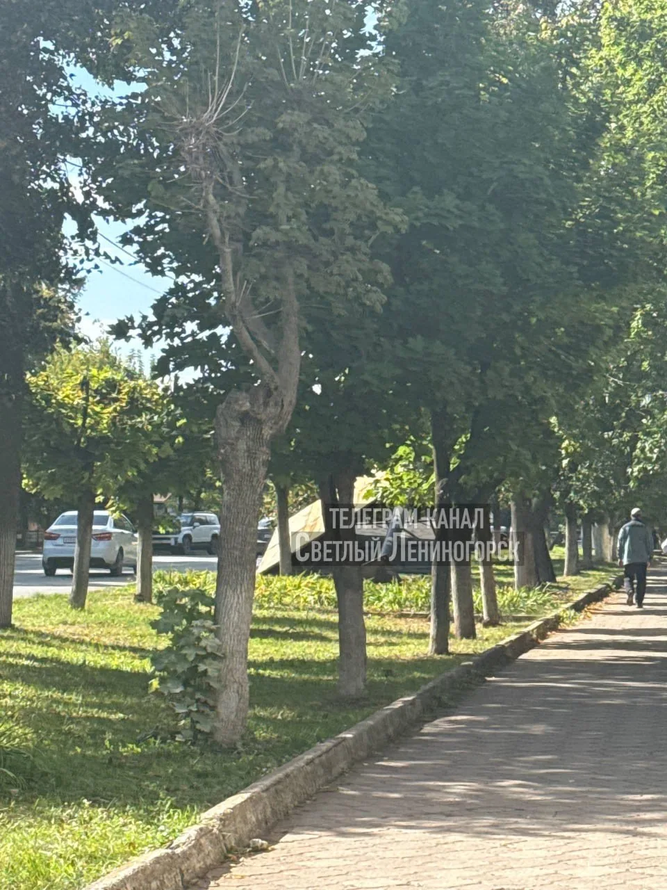 ⚠️ В Лениногорске рядом с рынком упал билборд
