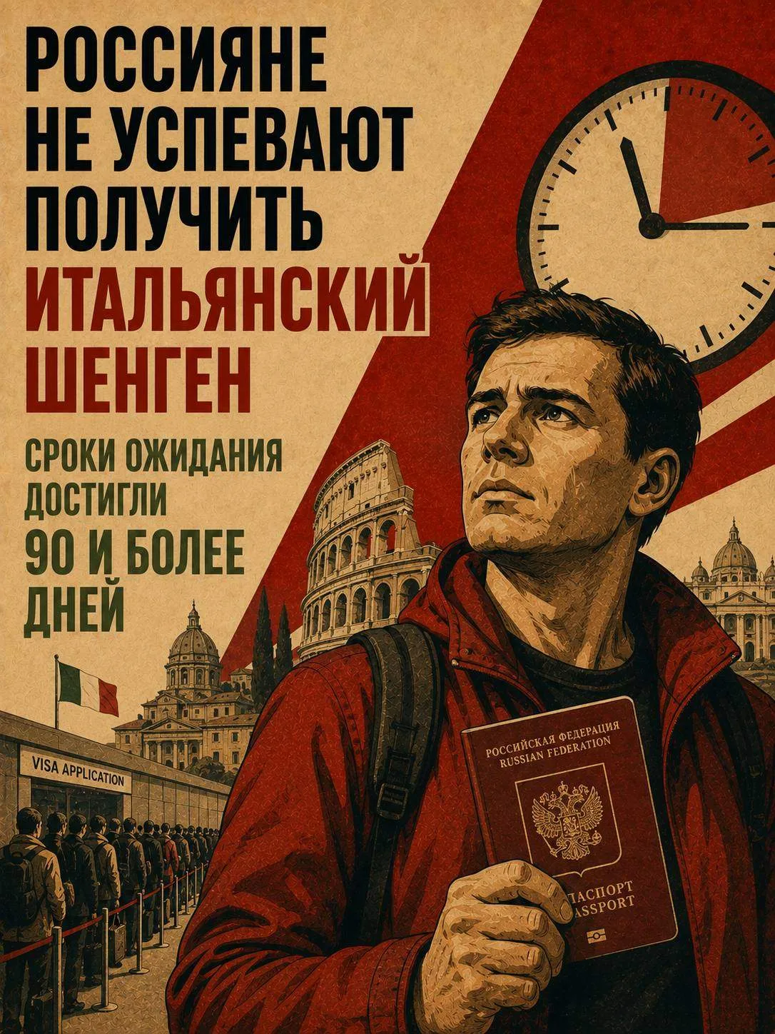 Россияне не успевают получить итальянский шенген: сроки ожидания достигли 90 и более дней