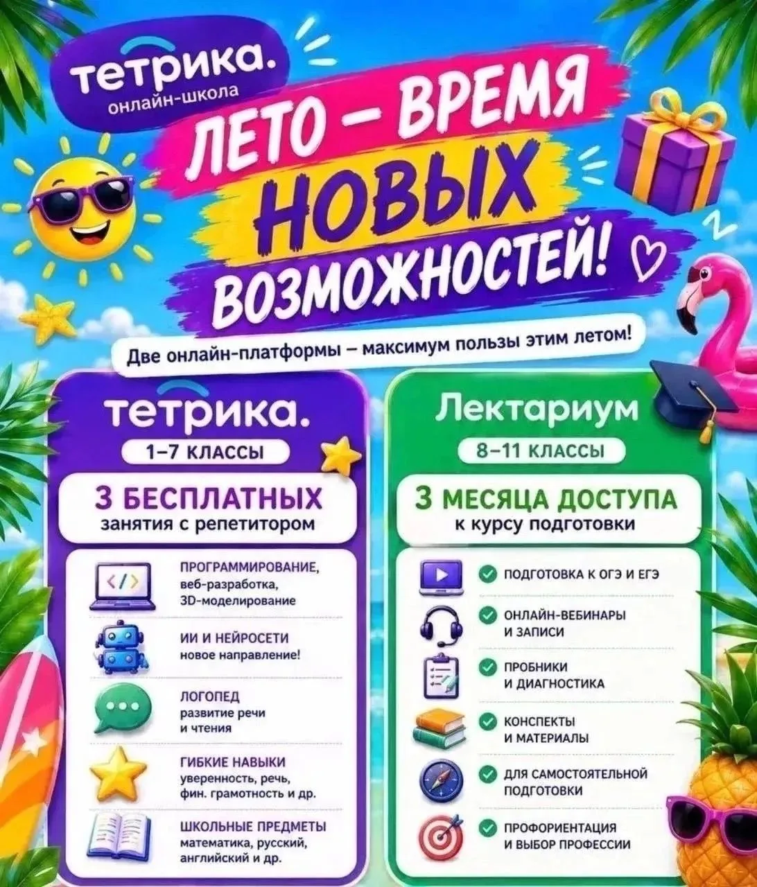 Уважаемые родители и ученики! Информируем Вас о новых занятиях по повышению успеваемости и доступном