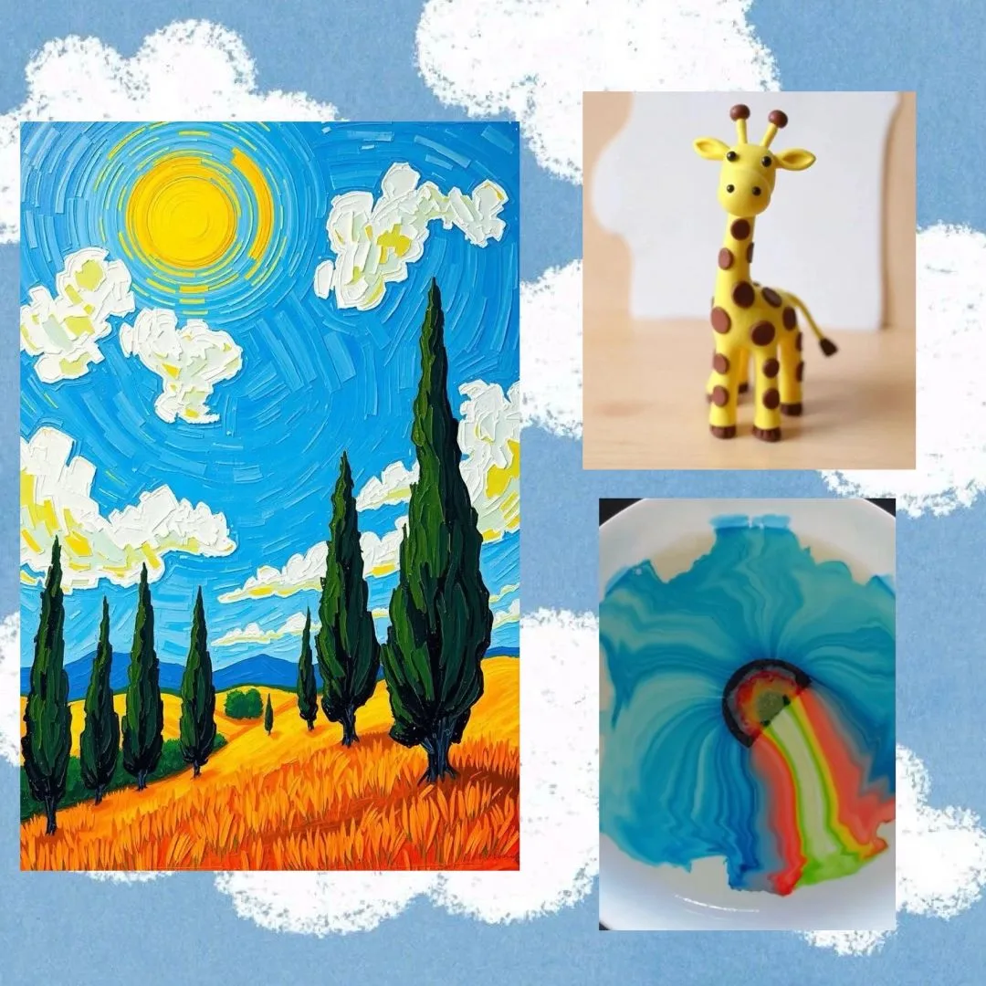 3 часа — и ребёнок в лесу, в саванне и в лаборатории! 🎨🦒🌈

🌄 10:00 — Рисуем красивый пейзаж — кр
