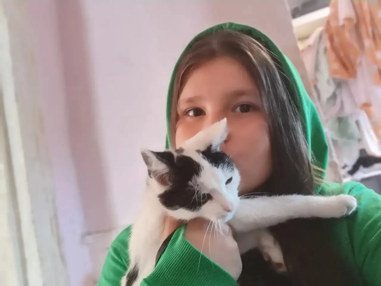 Самойлова Полина (5 классс) с котом по кличке Задира. 🐱