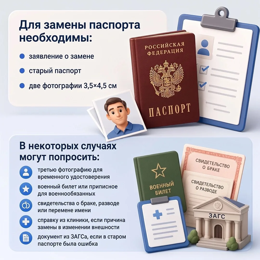 В жизни случаются ситуации, когда необходима замена паспорта. Например, вы нашли в нем ошибку, потер