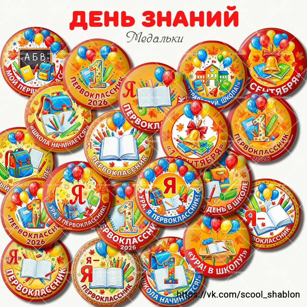 ✨🍁⭐ Медальки на День знаний
