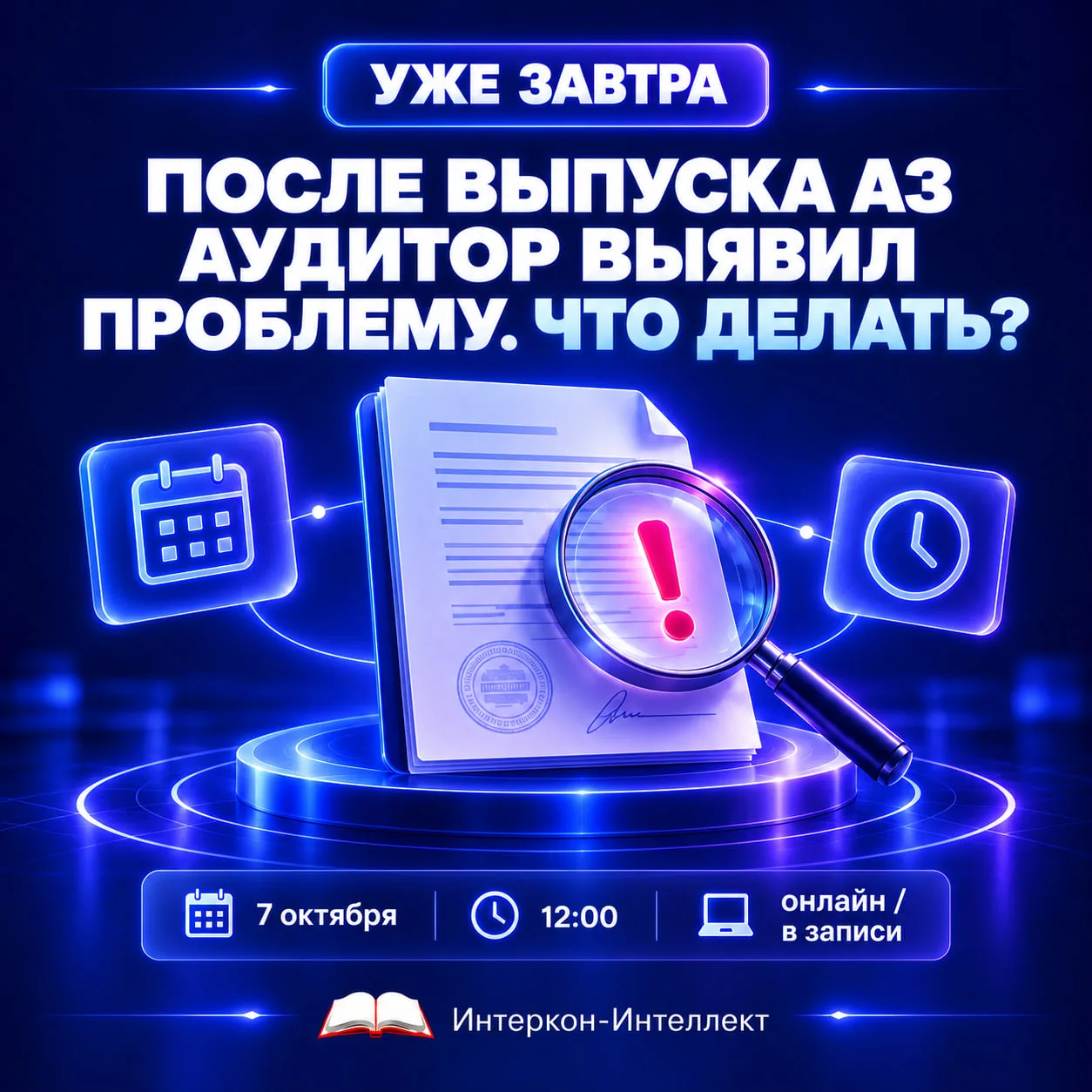 УЖЕ ЗАВТРА, 7 ОКТЯБРЯ, ВЕБИНАР: