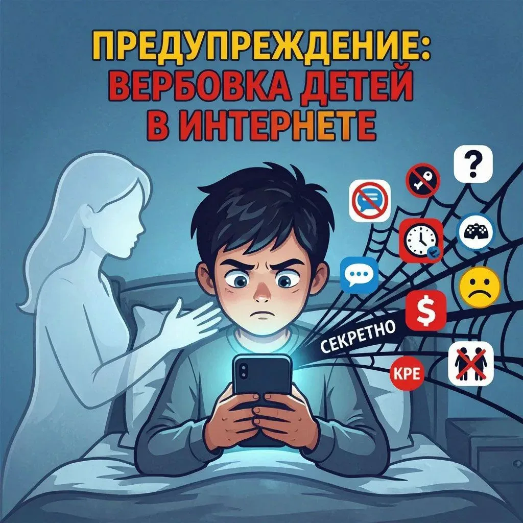 🛑 Вербовка детей в интернете: тревожные сигналы для родителей
