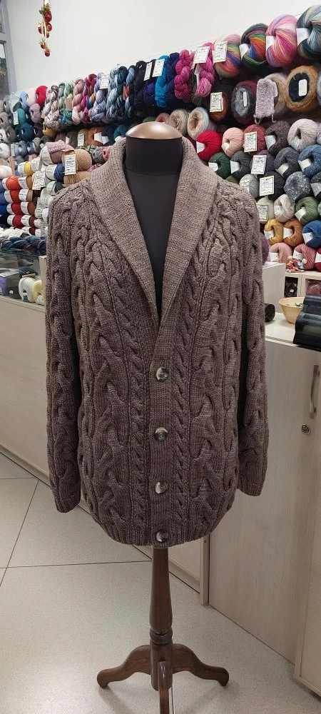 Очень крутой мужской карди из Мерино стоун вошд 😃 (100% меринос суперфайн, 50 гр - 750...
