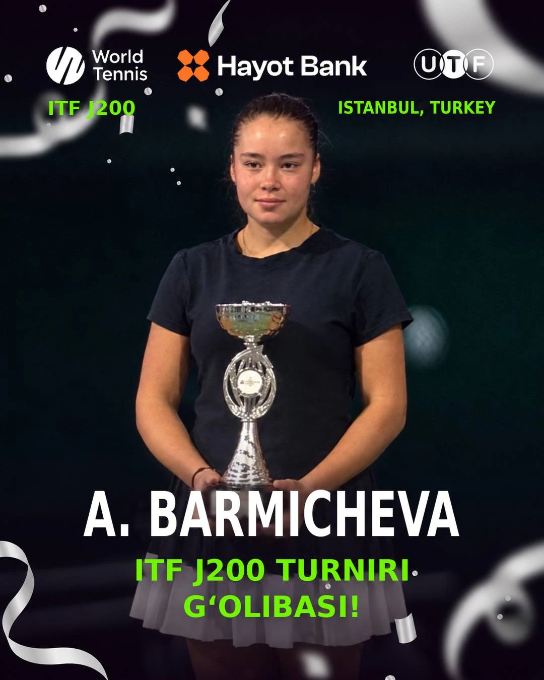 🇺🇿 🎾 Александра Бармичева выиграла юниорский турнир ITF World Tennis Tour Juniors ка...